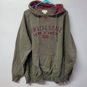 Land O Lakes Hoodie Up‎ North Artisans Wisconsin Sunrise Lodge Cabin Mens XXL